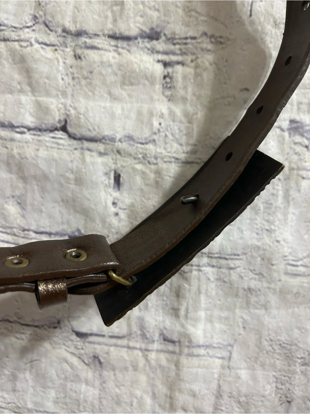CHICO’S (2) UNIQUE STYLES GOLD CHAIN EMBELLISHED AND BROWN LEATHER BELTS